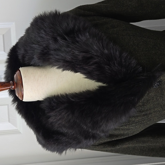 Collectif Molly Vintage Jacket W/ Fur Collar, In Olive Green, NWT - Picture 4 of 15